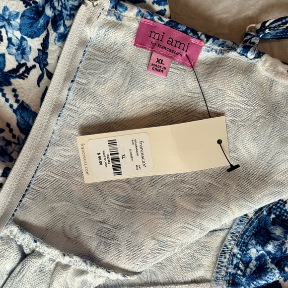 Francesca's Collections Blue and White Floral Mini Dress - Picture 5 of 6